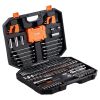 VEVOR Mechanics Tool Set and Socket Set, 1/4" and 3/8" Drive Deep and Standard Sockets, 145 Pcs SAE and Metric Mechanic Tool Kit with Bits