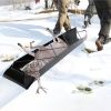 Deer Drag Sled with Handle Deer Cart Game Hauler Snow Sledding Pad Hunting Gear Supplies with 32.8FT Black Rope 16.1FT White Rope for Hunting Ice Fish